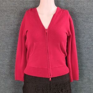 Vintage Rampage Cropped Red Hoodie Sweater, 3/4 Length Sleeves